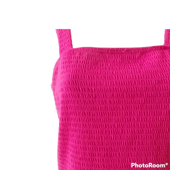 New Paper Crane Smocked Merrow Edge Tank Top Colour Pink Size Medium - Picture 3 of 13